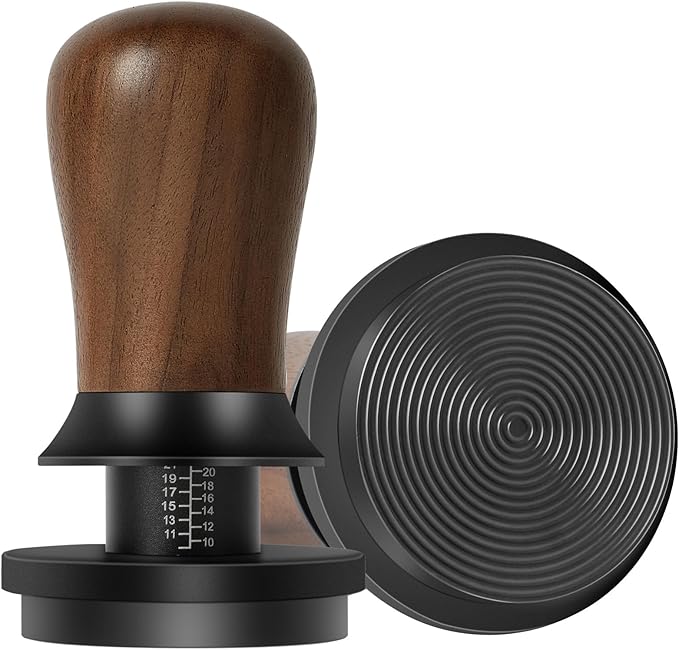 PUSEE 58.5mm Espresso Coffee Tamper - Premium Barista Coffee Tamper, 30lb Calibrated Double Spring Titanium Coating Base Ground Espresso Tamper, Fits for All 58mm Portafilters, Espresso Accessories