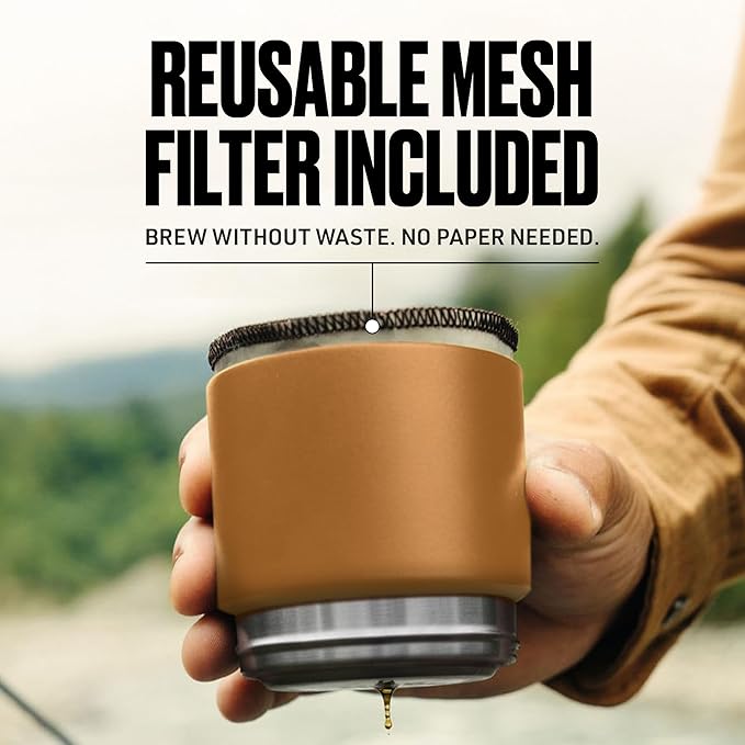 VSSL - Nest Pour Over Coffee Kit | Coffee Maker for Camping | All-In-One Travel Pour Over | Transportable Dripper, Two 10oz Stainless Steel Travel Mugs | Compact Storage & Adventure Ready | Sahara