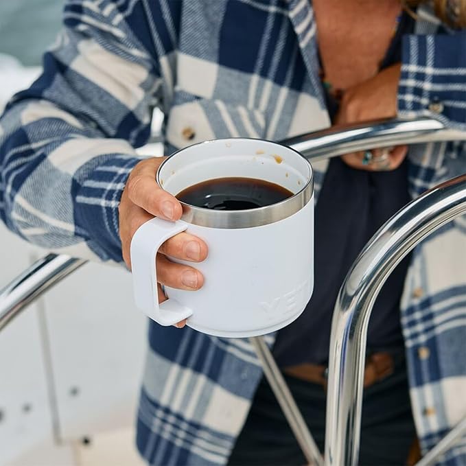 YETI Rambler 14 oz Ceramic Lined Stackable Mug, Vacuum Insulated, Stainless Steel with MagSlider Lid, Cherry Blossom