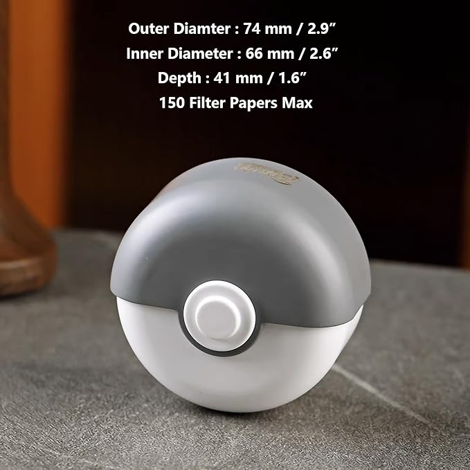 Coffee Filter Paper Holder with Dustproof Cover Coffee Filter Storage Container Filter Paper Box (Round Espresso Filter Holder)