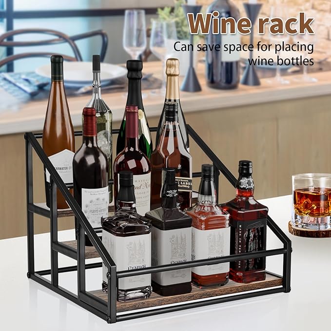 Coffee Syrup Rack Organizer, 3-Tier 12 Bottles Syrup Rack for Coffee Bar,Syrup Stand for Kitchen Coffee Station,Syrup Holder,Liquor Bottle Display Shelf