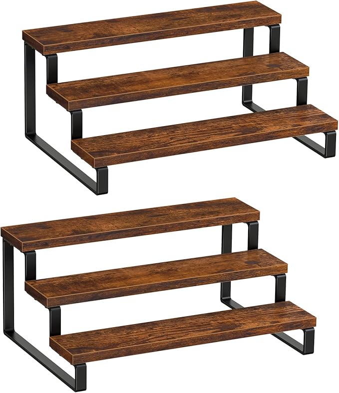 Giikin 2-Tier Wooden Display Stand Riser, Perfume Organizer, Cupcake Stand Holder