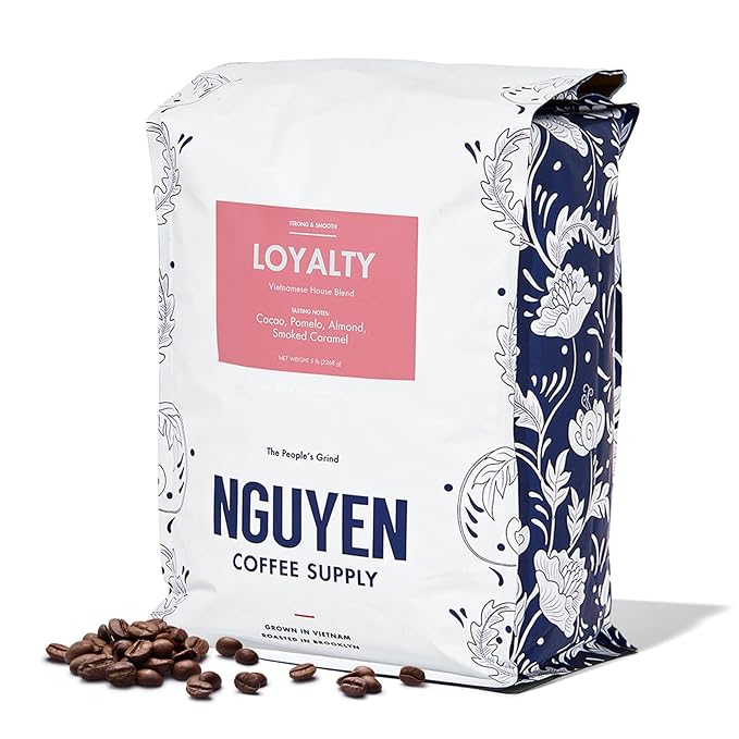 Nguyen Coffee Supply - Loyalty Signature Robusta & Arabica Blend: Medium Roast Premium Whole Coffee Beans, Vietnamese Single Origin, Low Acid, High Caffeine, Roasted in Brooklyn [5 Ib Bag]