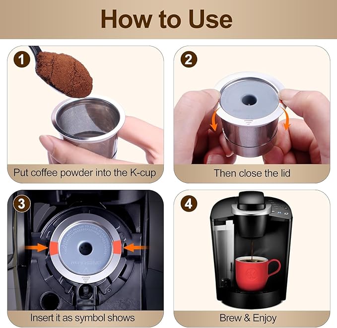 RETHONE Reusable K Cups and Coffee Pods for Keurig 1.0 & 2.0 Coffee Maker Stainless Steel Coffee Filter(2 pack)