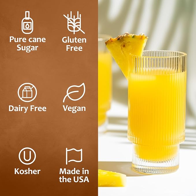 Syruvia Pineapple Syrup, Flavored Syrup for Drinks, Cocktails, Lemonades, Iced Teas, and Desserts – 25.4 fl oz, With Pump