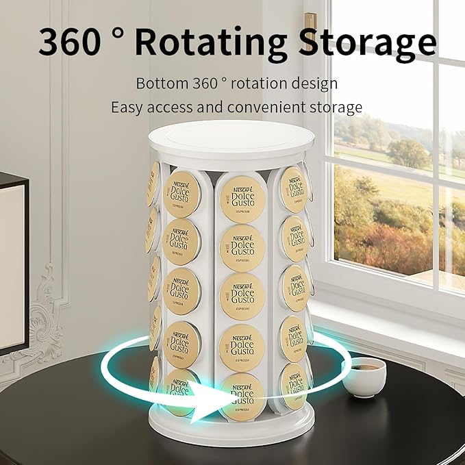 SAVORI Coffee Pod Storage Carousel Holder Organizer Compatible with 40 Keurig K-Cup Pods (Black)