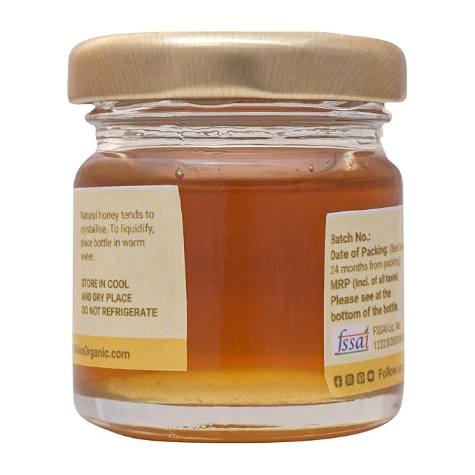 Shiva Organic Lemon Infused Honey - 100% Natural and Pure Organic Honey - GMP Certified, 1.76 Ounces (50g))