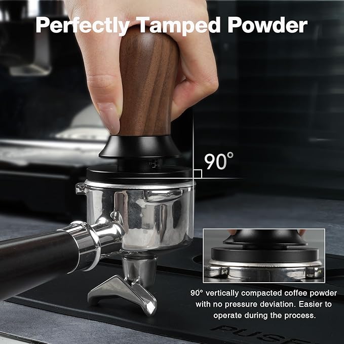 PUSEE 51mm Espresso Coffee Tamper - Premium Barista Coffee Tamper, Constant 30lb Calibrated Double Spring Stainless Steel Ground Espresso Tamper,Fits for All 51mm Portafilters,Espresso Accessories