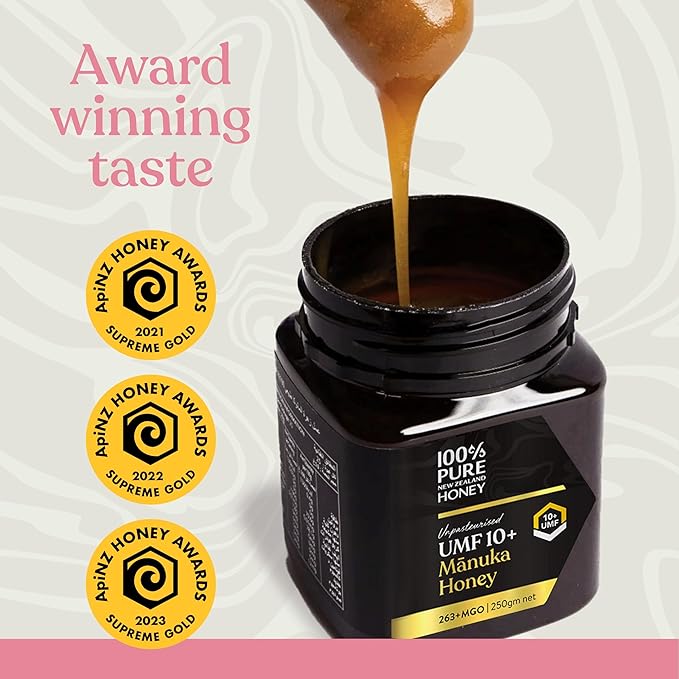 Manuka Honey UMF 10+ (MGO 261+) 100% Pure New Zealand - Certified, Raw, 17.6 Oz (500g)