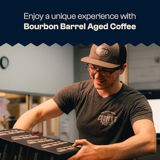 Bourbon Whiskey Barrel Aged Coffee - Whole Bean, Grade 1 Colombian Coffee Beans Aged in Kentucky Bourbon Whiskey Barrels - 2lb Bags