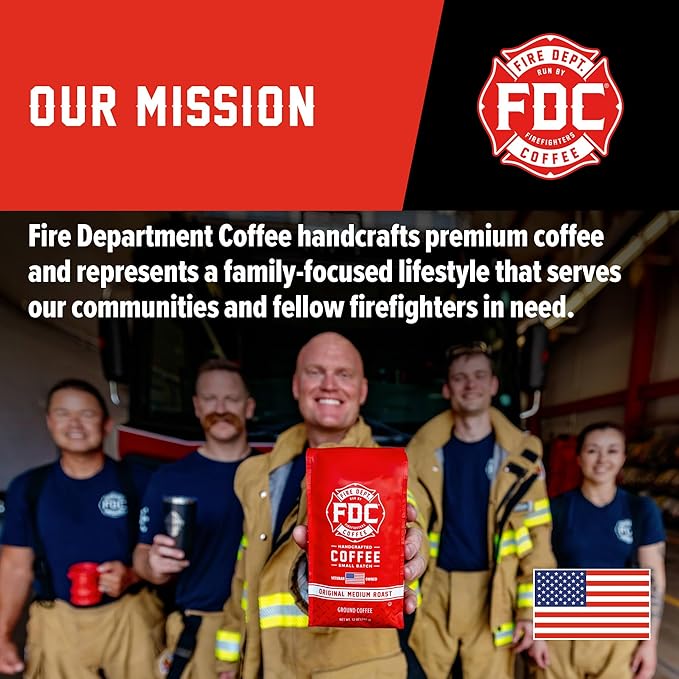 Fire Department Coffee - Gives Back to Firefighters - Shellback Espresso Coffee Beans - Bold & Smooth - Roasted in the USA - Premium Espresso - Veteran Owned (12 oz, Pack of 2)