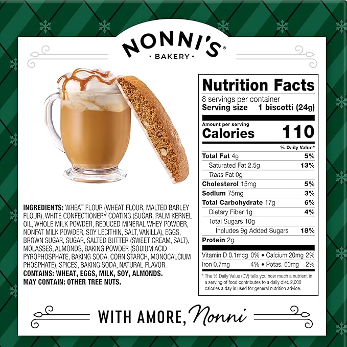 Nonni's Holiday Italian Biscotti Cookies - 3 Boxes Christmas Cookies - Dark Chocolate Peppermint Cookies, Gingerbread Cookies & Pumpkin Cookies - Biscotti Individually Wrapped Cookies - 6.88 oz