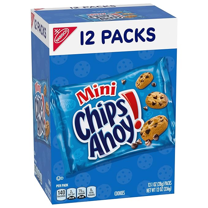 CHIPS AHOY! Mini Original Chocolate Chip Cookies, 12 Snack Packs