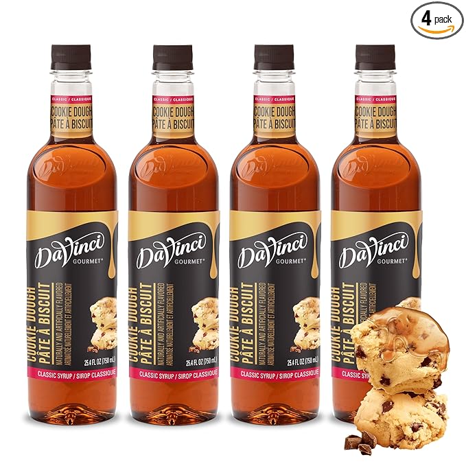 DaVinci Gourmet Classic Cookie Dough Syrup, 25.4 Fluid Ounces (Pack of 4)