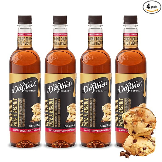 DaVinci Gourmet Classic Cookie Dough Syrup, 25.4 Fluid Ounces (Pack of 4)