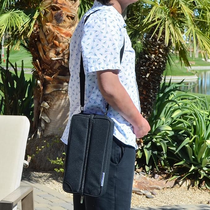 Picnic at Ascot Travel Coffee Tote for 2 - Including Stainless Vacuum Flask, Cups and Teaspoons - Designed & Assembled in the USA