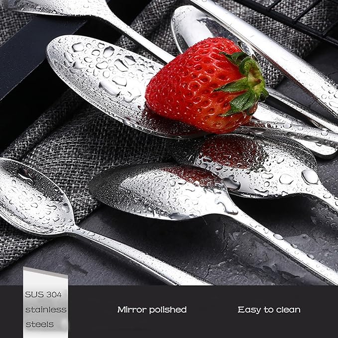 Demitasse Espresso Spoons, 304 Stainless Steel Mini Coffee Spoons for Dessert, Coffee, Tea, 4.7 Inch, 6 pcs Set