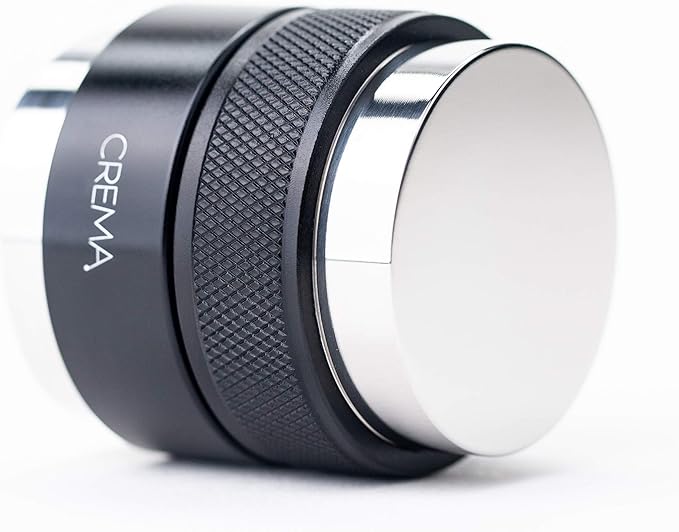 CREMA Coffee Products 46mm Hand Tamper & Coffee Distributor V2 | Compatible with Flair Pro and Pro 2 | Double-Sided, Adjustable Depth Tool | Made with Durable 304 Stainless Steel | Black