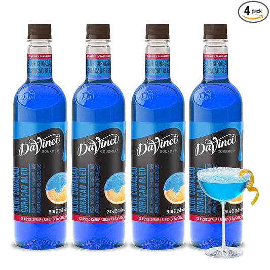 DaVinci Gourmet Classic Blue Curacao Syrup, 25.4 Fluid Ounces (Pack of 4)