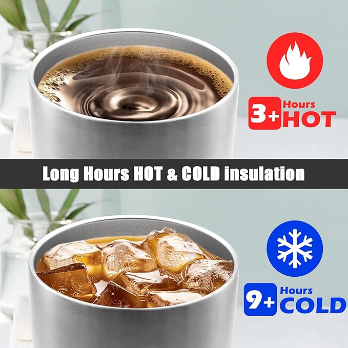 20 oz Tumbler Coffee Travel Tumblers Bulk with Lid Stainless Steel Double Wall Vacuum Insulated Mug Powder Coated Cups fit Car Cupholder for Hot and Cold - Stainless Steel, 12Pack