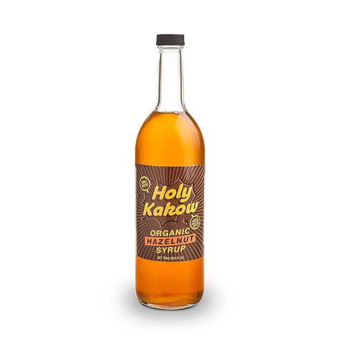 Holy Kakow Cafe Organic Hazelnut Syrup - Hazelnut Coffee Syrup, Organic Syrup for Coffee, Latte, Cocktail and Shake, Real Food Ingredients - 750ml