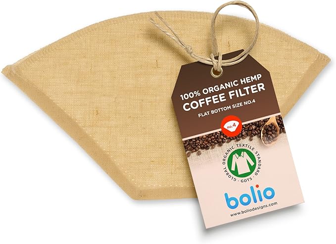 Organic Hemp Reusable Coffee Filter (1, No.4 Flat)