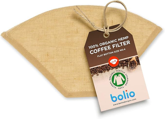 Organic Hemp Reusable Coffee Filter (1, No.4 Flat)