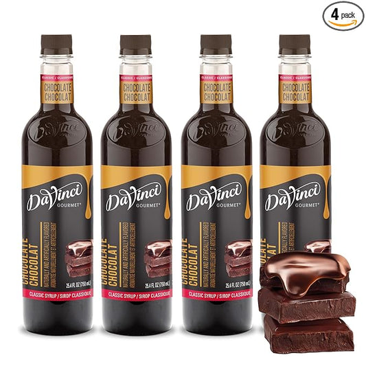 DaVinci Gourmet Classic Chocolate Syrup, 25.4 Fluid Ounces (Pack of 4)