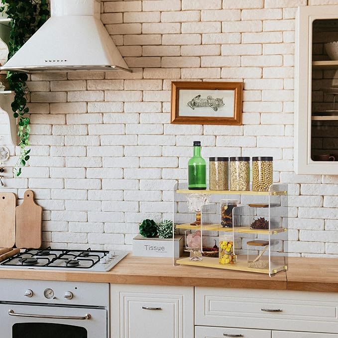 Coffee Mug Holder Wooden Cup Station Organizer 3-Tier Cup Holder for Coffee Bar Mug Display Rack for Countertop Mug Holder Shelf for Home Kitchen Pine Wood