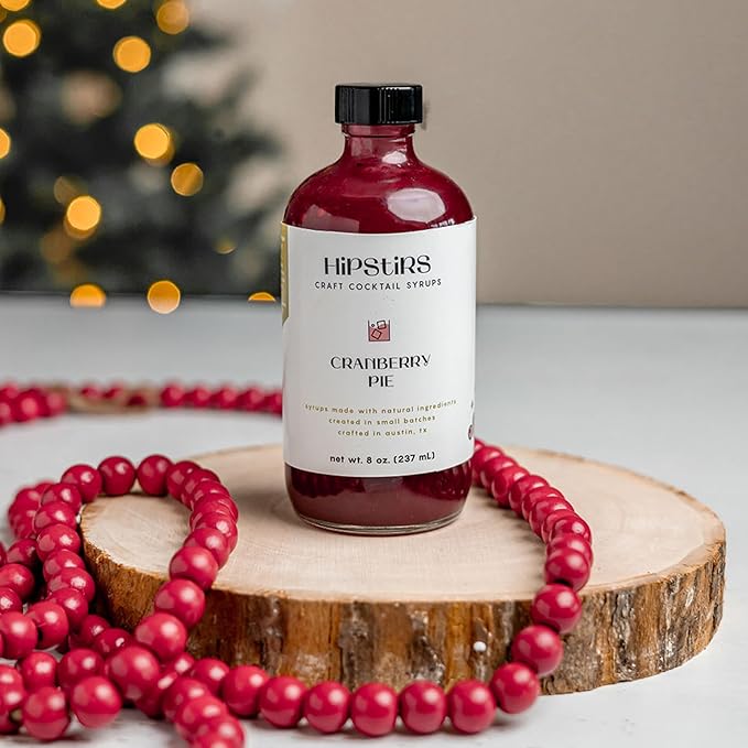 HipStirs Cranberry Syrup for Drinks - Our Cranberry Pie Syrup Uses Real Ingredients to make it the Perfect Winter Drink Mixer (8 Fl Oz)