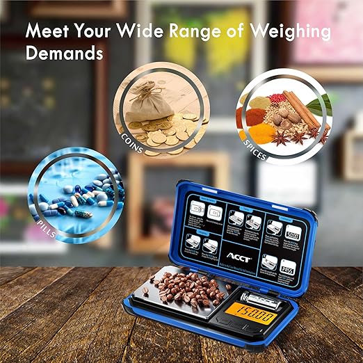 Precision Pocket Scale, 200gx0.01g Jewelry gram Scale, Digital Food Scale with LCD Display, one-Click Conversion 6 Units, Mini Scale for Kitchen/Powder/Coffee/Coins(Battery Included)