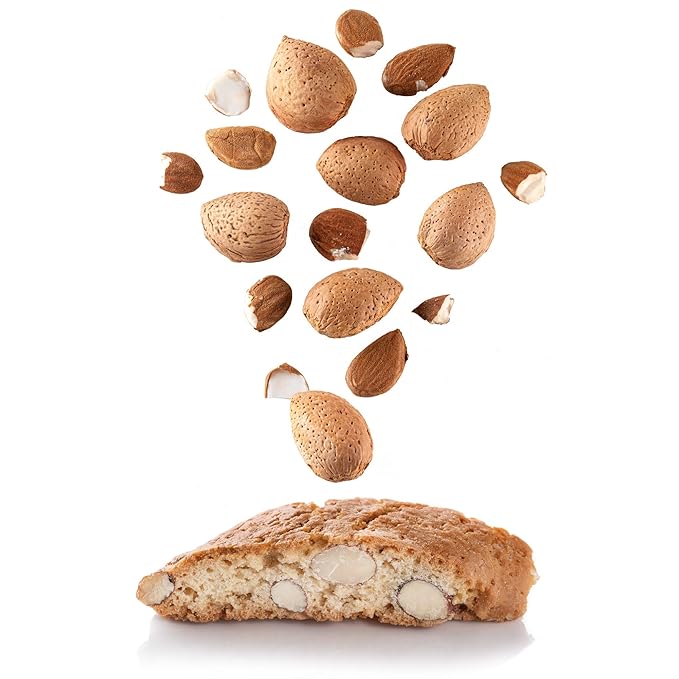 Gusta Authentic Biscotti Cookies Made in Tuscany, Italy - Classic Almond - Original Two Bites Size - All Natural Ingredients - Fresh & Genuine Italian Dessert Treats - 17.64oz