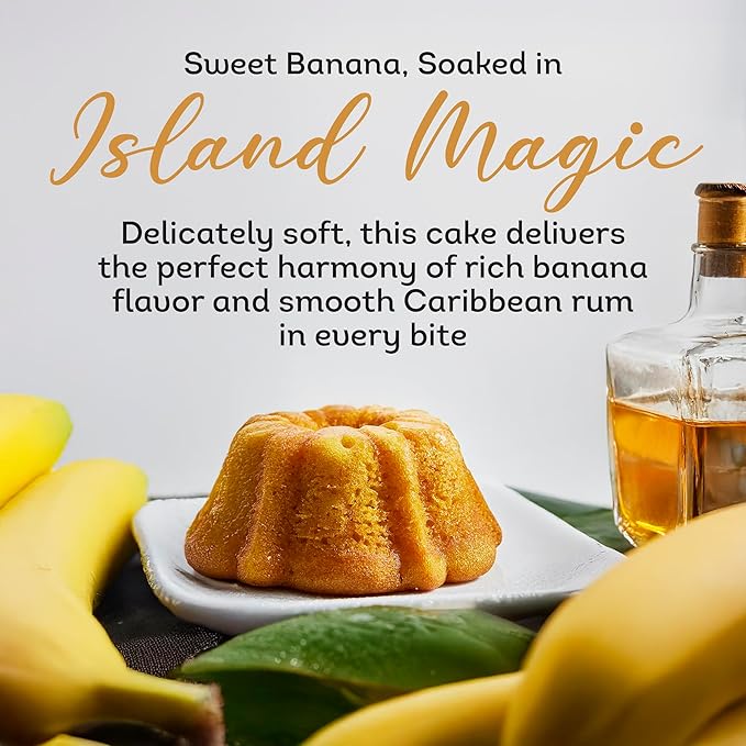 TORTUGA Caribbean Banana Rum Cake - 32 oz Rum Cake - The Perfect Premium Gourmet Gift for Stocking Stuffers, Gift Baskets, and Christmas Gifts - Great Cakes for Delivery