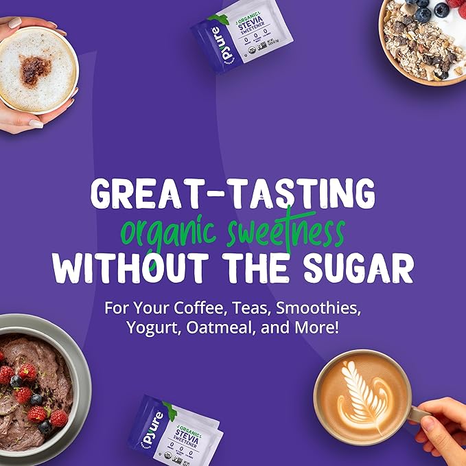Pyure Organic Stevia Packets | Zero Calorie Sweetener for Coffee, and Baking | Granulated Stevia Sugar Substitute | Plant-Based, Keto, Diabetic & Paleo Friendly | USDA Organic, Non-GMO | 1000 Packets