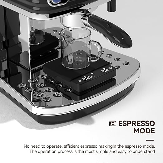 Rechargeable Coffee Scale with Auto Timing,Mini Espresso Scale with Timer, 2kg/0.1g High Precision Scale for Coffee Beans, Black