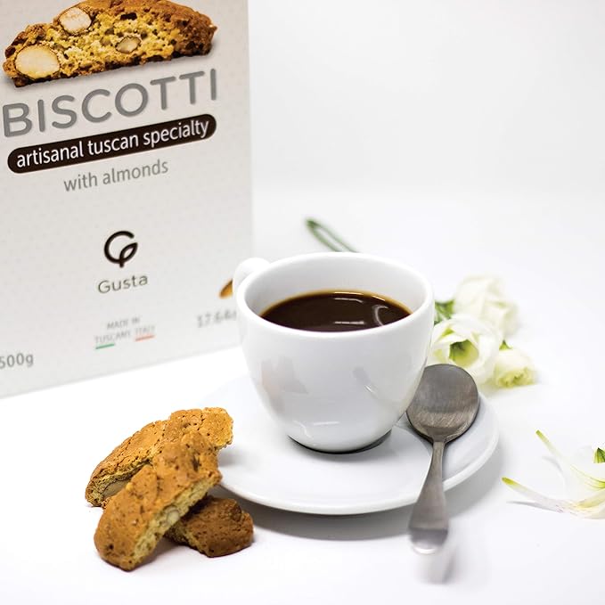 Gusta Authentic Soft Biscotti Cookies Made in Tuscany, Italy - Ginger and Lemon - Original Two Bites Size - All Natural Ingredients - Fresh & Genuine Italian Dessert Treats - 8.82oz