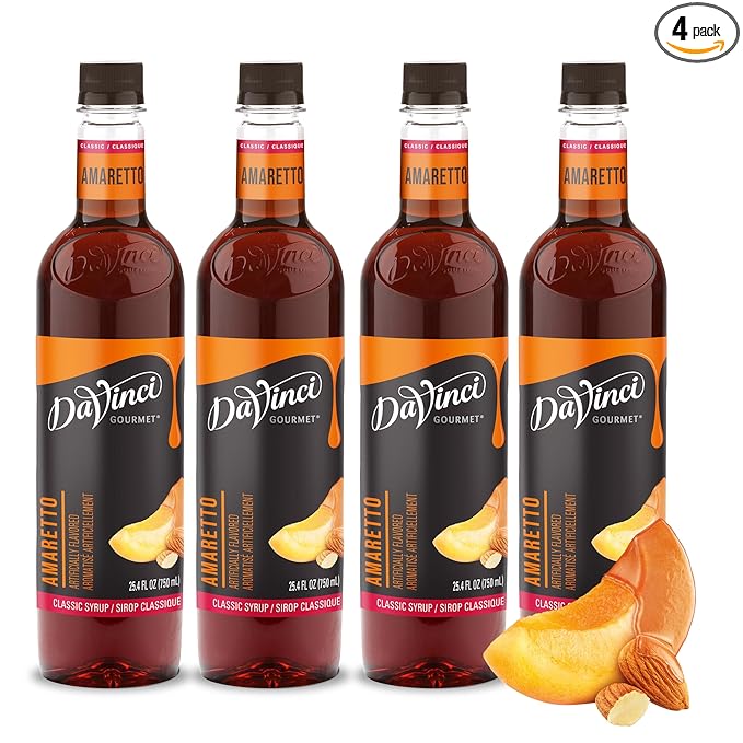 DaVinci Gourmet Classic Amaretto Syrup, 25.4 Fluid Ounces (Pack of 4)