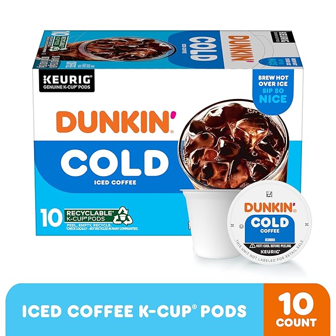 Dunkin’ Cold Iced Coffee, Keurig K-Cup Pods, 10 Count Box