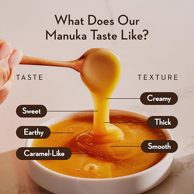 Wedderspoon Raw Premium Manuka Honey, 50+ MGO, 8.8 Oz, Unpasteurized New Zealand Honey, From Our Hives to Your Home