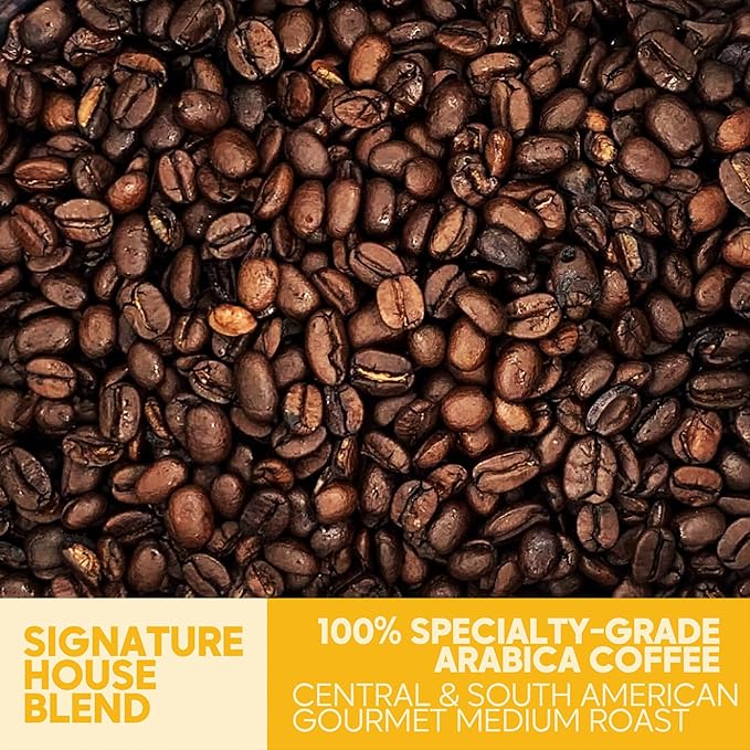Sarasota Coffee Whole Bean Signature House Breakfast Blend | Medium Roast Gourmet Coffee Beans | Low Acid, Mold Free, Specialty Grade Bulk Beans | 5lb (80 oz)