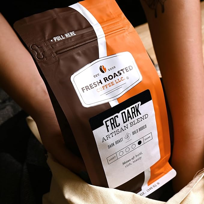 Fresh Roasted Coffee, FRC Dark Roast Blend, 12 oz, Kosher, Ground