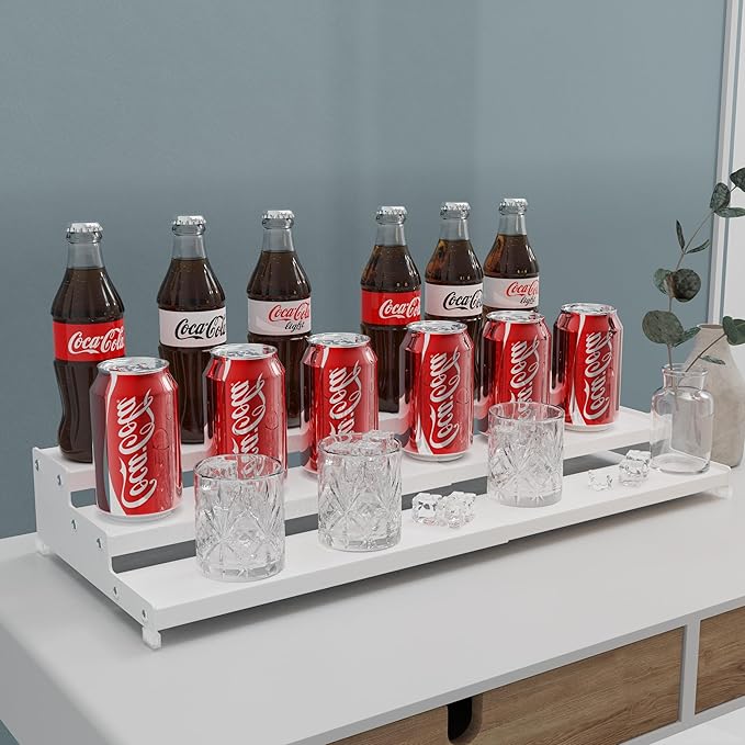 Spice Rack Organizer for Cabinet, 3 Tier Expandable Spices Storage, Great for Kitchen Cabinets, Cupboard,Pantry and Countertop More 1 Pack/White