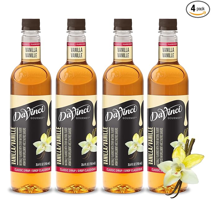 DaVinci Gourmet Classic Vanilla Syrup, 25.4 Fluid Ounces (Pack of 4)