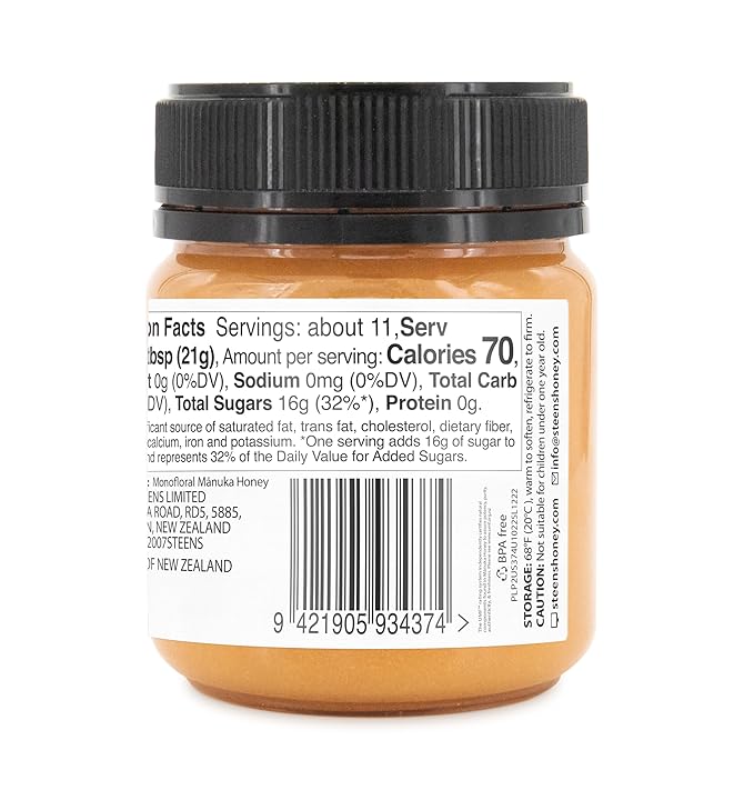 Steens Manuka Honey - MGO 263+ - Pure & Raw 100% Certified UMF 10+ Manuka Honey - Bottled and Sealed in New Zealand - 2x 7.9 oz Jar (UMF 10+, 7.9 oz (Pack of 2))