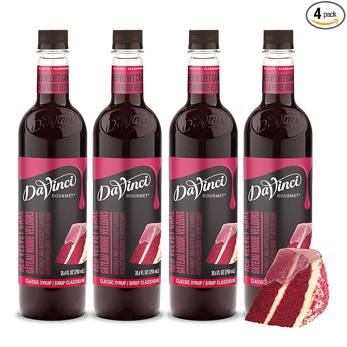 DaVinci Gourmet Classic Red Velvet Cake Syrup, 25.4 Fluid Ounces (Pack of 4)