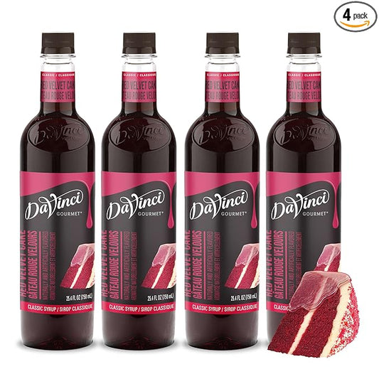 DaVinci Gourmet Classic Red Velvet Cake Syrup, 25.4 Fluid Ounces (Pack of 4)