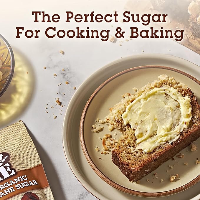 Sugar In The Raw Organic Granulated White Premium Cane Sugar, No Erythritol, Pure Natural Sweetener, Hot & Cold Drinks, Coffee, Baking, Vegan, Gluten-Free, Non-GMO, Bulk Sugar, 24 oz Bag (8-Pack)