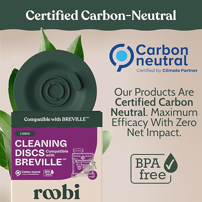 Roobi Espresso Cleaning Disc Compatible with Breville. 54mm Backflush for Disc Espresso Cleaning Tablets, 2 Pack