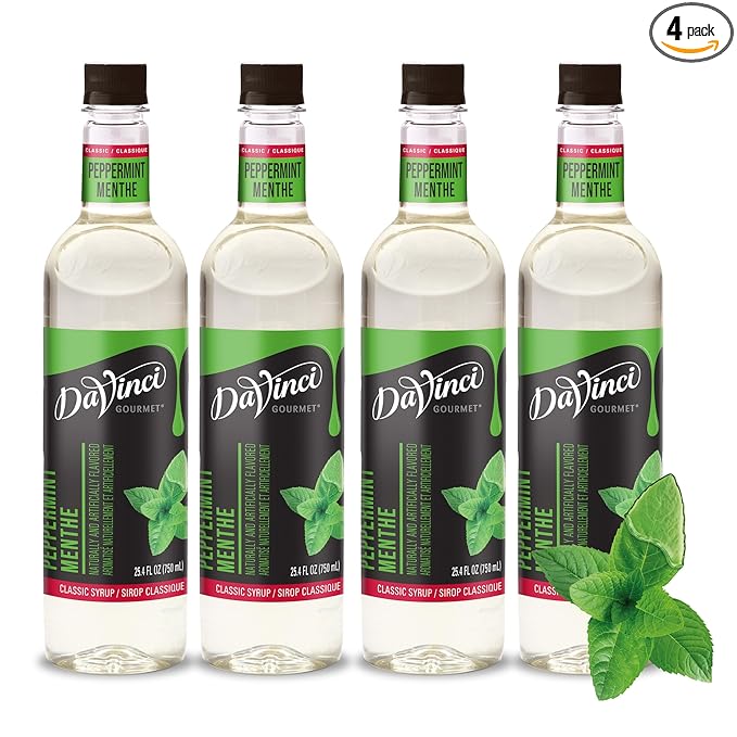 DaVinci Gourmet Classic Peppermint Syrup, 25.4 Fluid Ounces (Pack of 4)