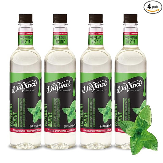 DaVinci Gourmet Classic Peppermint Syrup, 25.4 Fluid Ounces (Pack of 4)